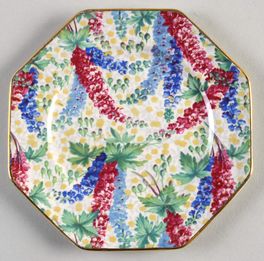 Delphinium Octagonal Bread & Butter Plate by Royal Winton-1