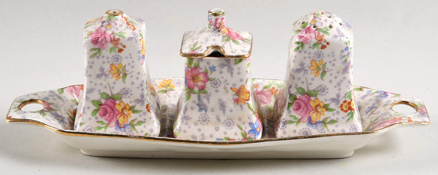Eleanor (3 Piece) Cruet Set with Tray (S&P, Mustard) by Royal Winton-1