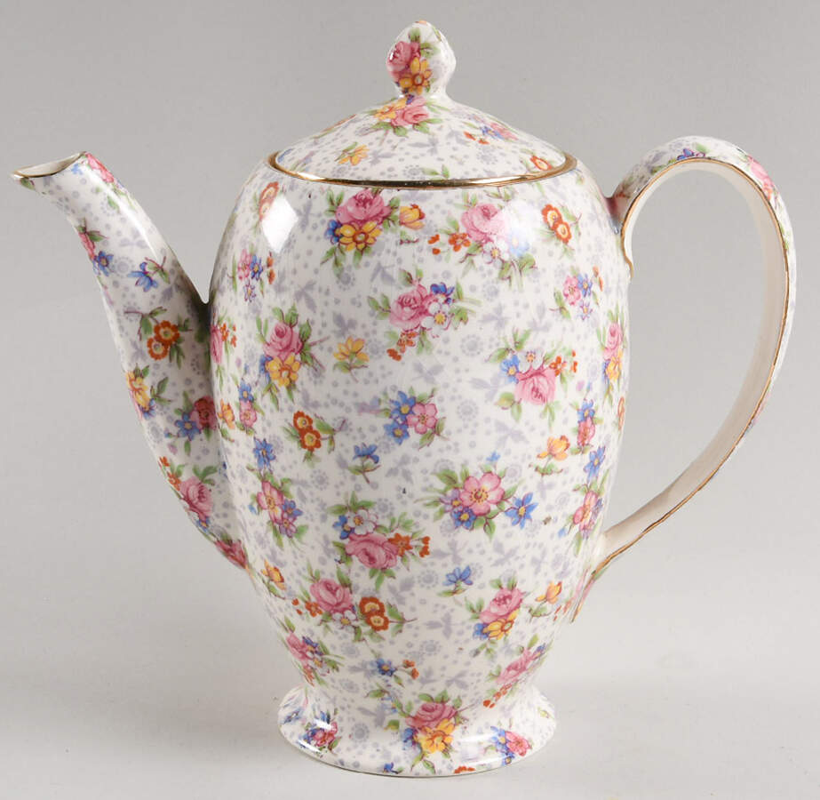 Eleanor Albans Shape Coffee Pot & Lid by Royal Winton-1