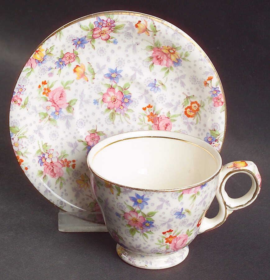 Eleanor Footed Demitasse Cup & Saucer Set by Royal Winton-1