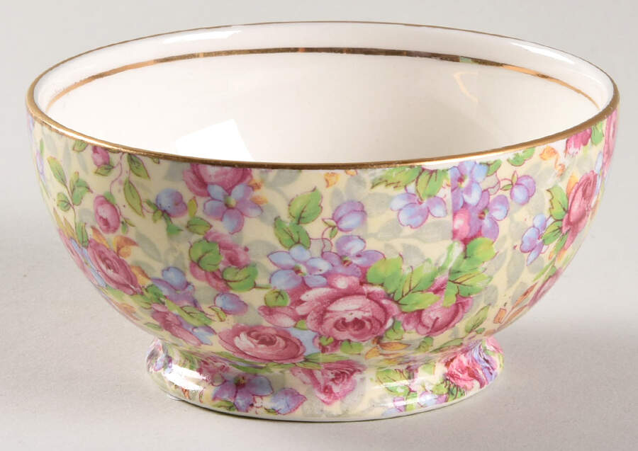 English Rose Albans Shape Open Sugar Bowl by Royal Winton-1