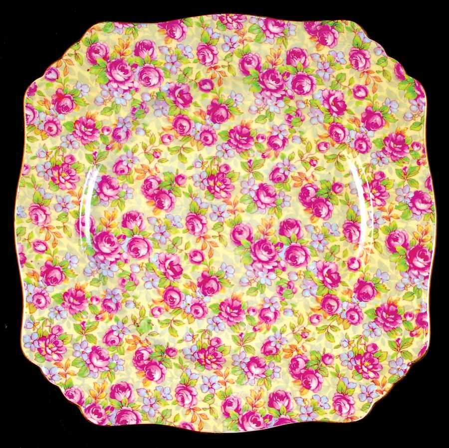 English Rose Square Luncheon Plate by Royal Winton-1