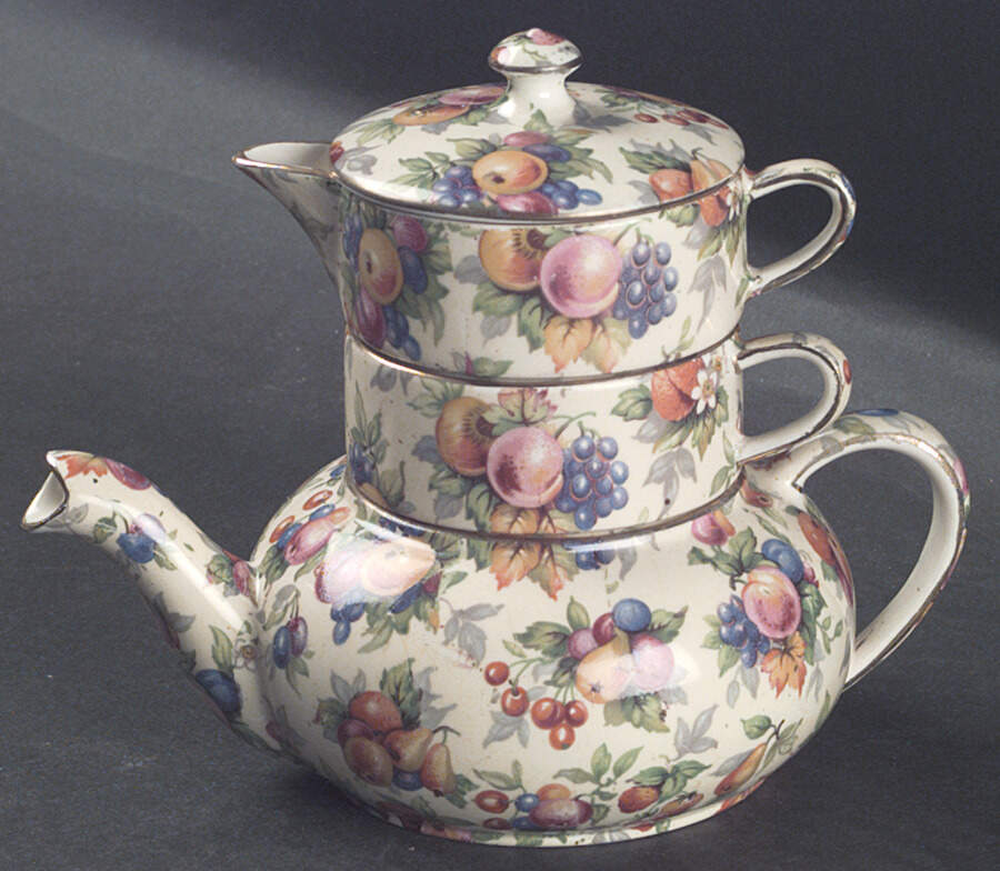 Evesham Mini Teapot Stacking Set (Creamer, Sugar) by Royal Winton-1