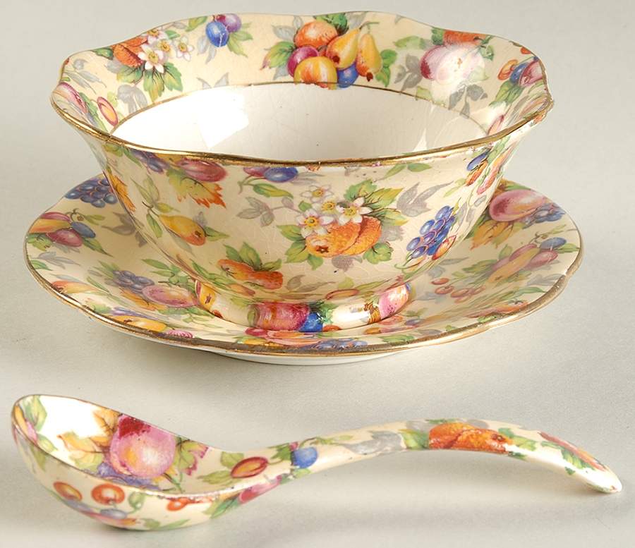 Evesham Mayonnaise & Ladle w/Underplate by Royal Winton-1