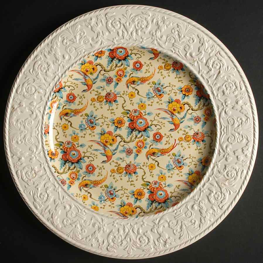 Exotic Bird Dinner Plate wWedgwood Border by Royal Winton-1