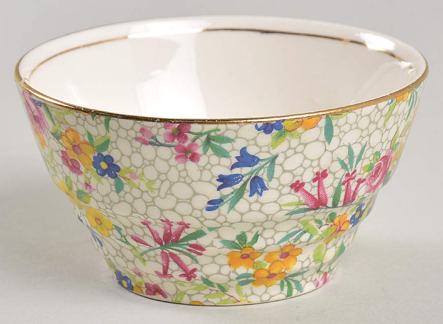 Fireglow (White Background) Jacobean Shape Open Sugar Bowl by Royal Winton-1