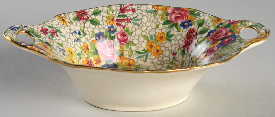 Fireglow (White Background) 6" Oval Nut Dish by Royal Winton-1
