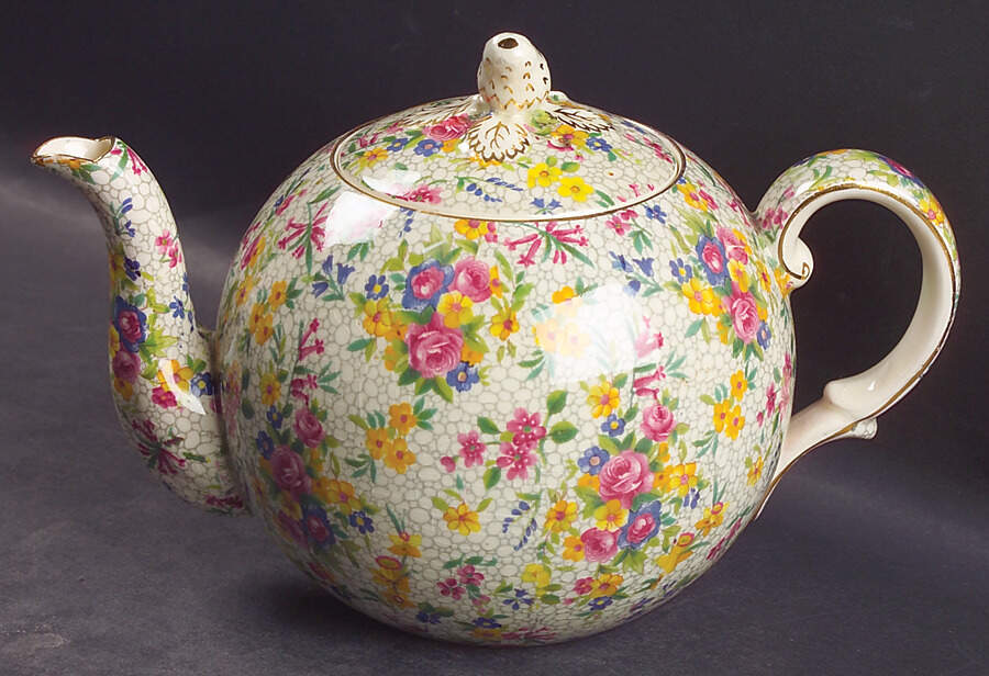 Fireglow (White Background) Elite Tea Pot & Lid by Royal Winton-1