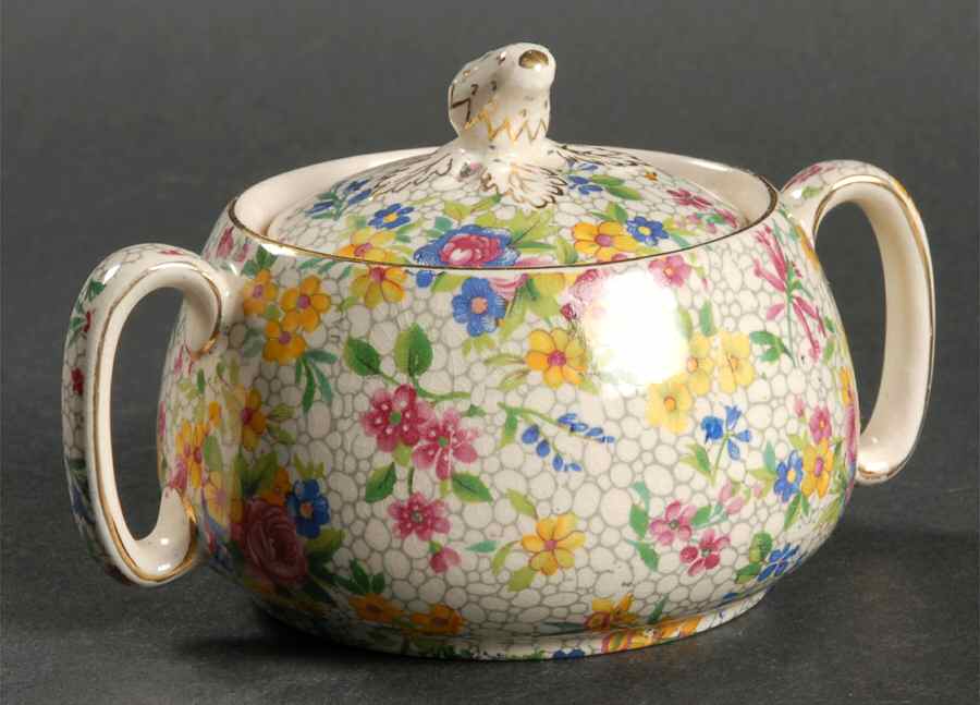 Fireglow (White Background) Countess Sugar Bowl No Lid by Royal Winton-1
