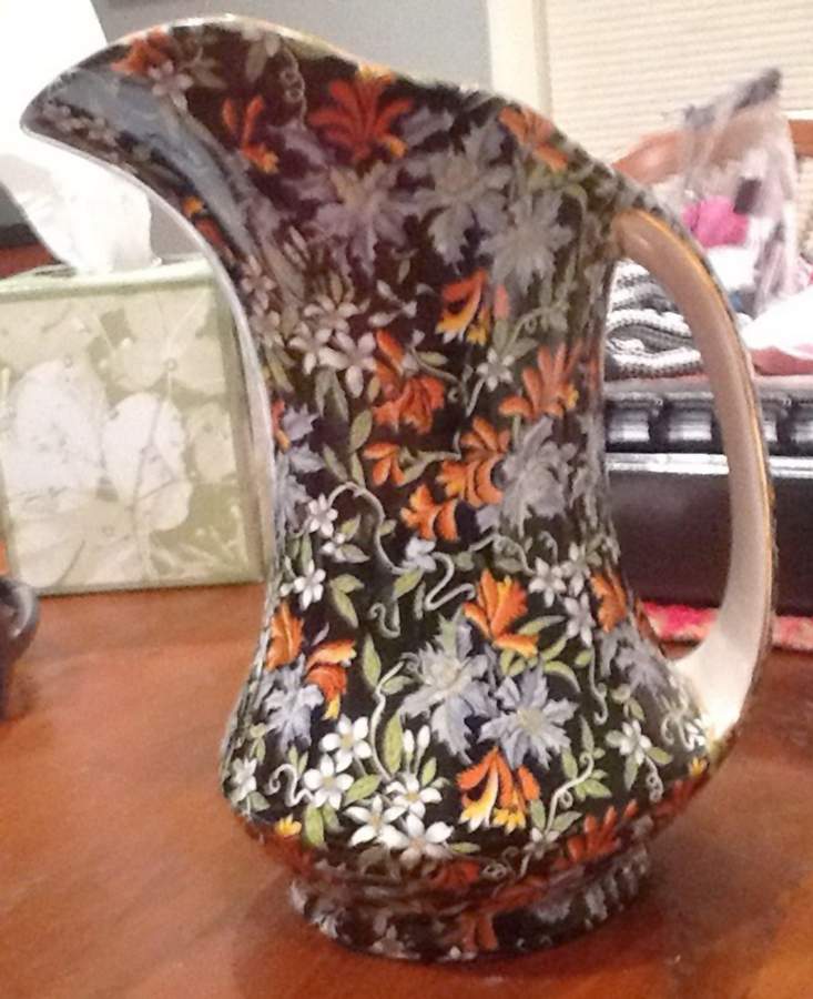 Fireglow (Black Background) Jug by Royal Winton-1