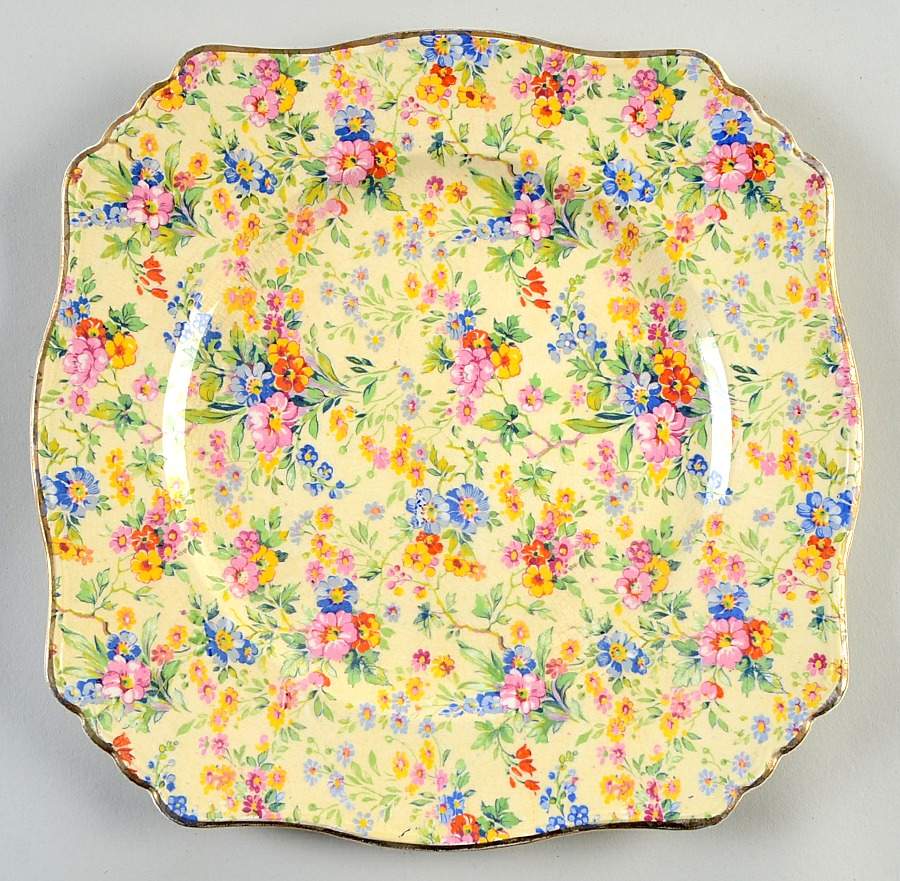 Floral Feast Square Dinner Plate by Royal Winton-1