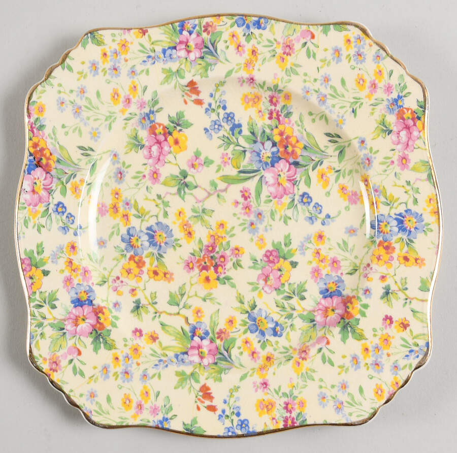 Floral Feast Square Salad Plate by Royal Winton-1