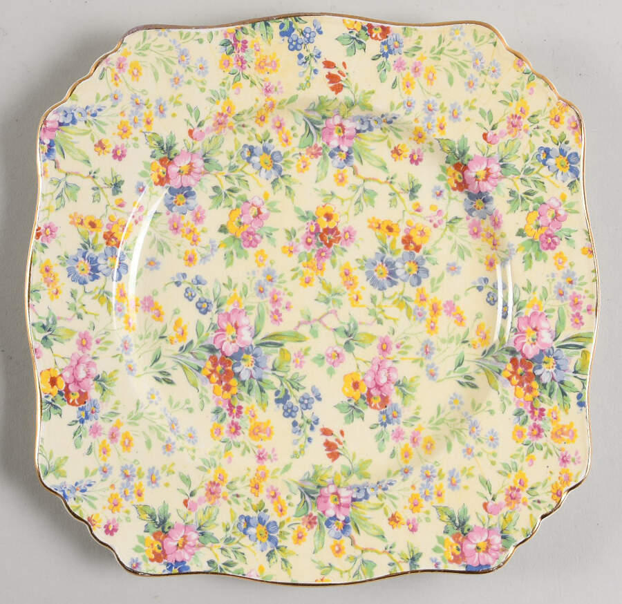Floral Feast Square Luncheon Plate by Royal Winton-1