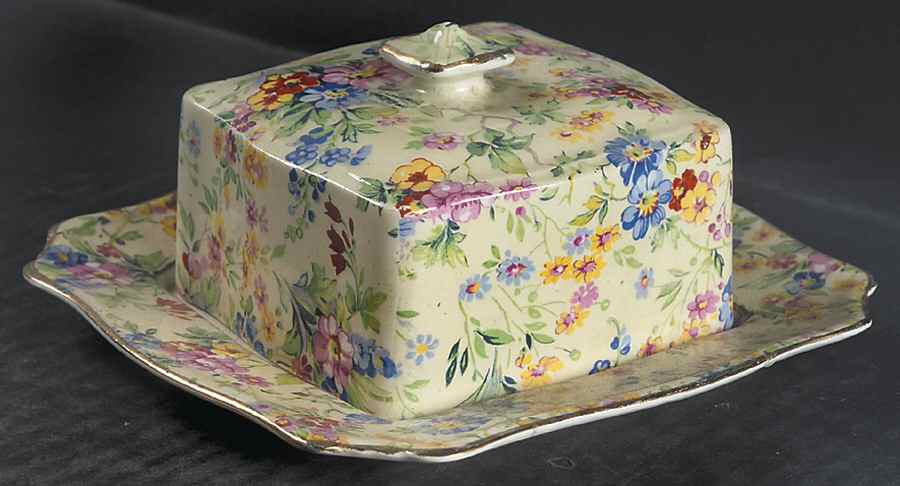 Floral Feast Square Covered Butter by Royal Winton-1