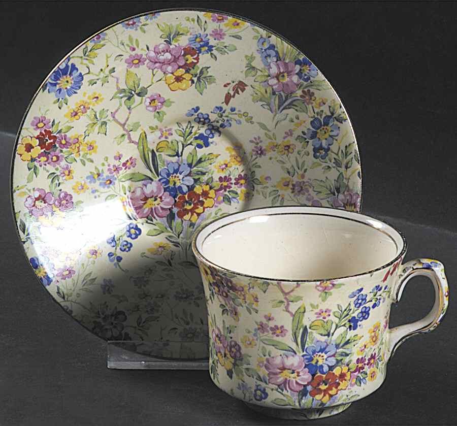 Floral Feast Flat Cup & Saucer Set by Royal Winton-1