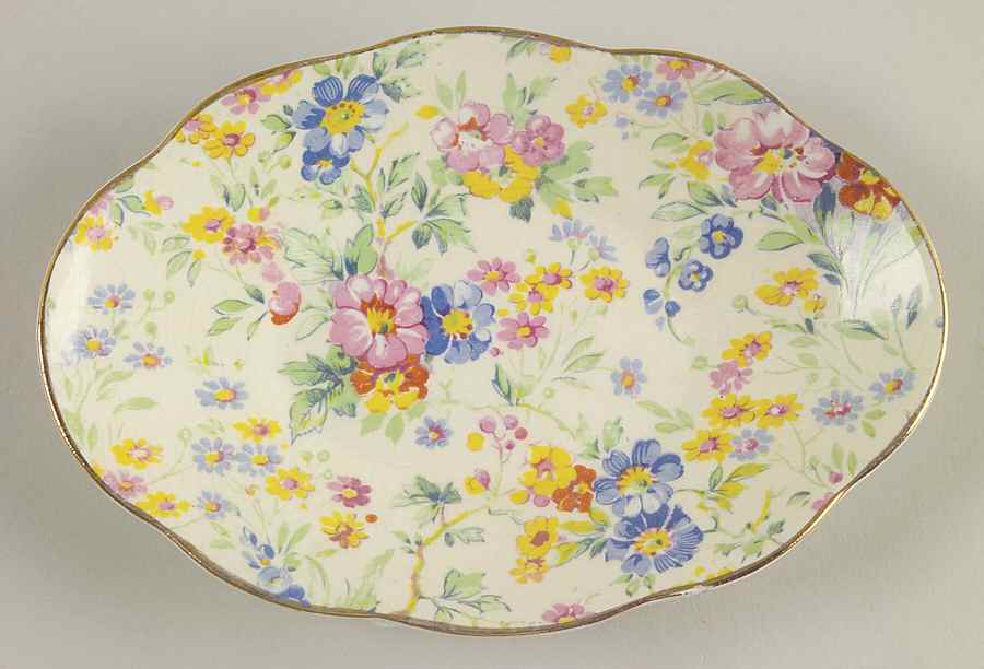 Floral Feast Stand for Mint Boat by Royal Winton-1
