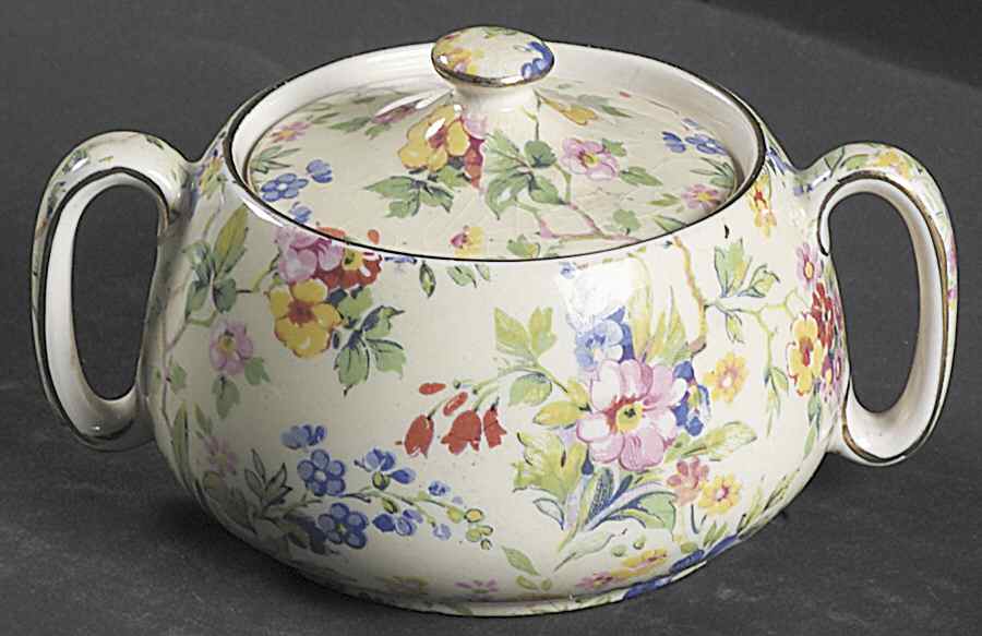 Floral Feast Countess Sugar Bowl and Lid by Royal Winton-1