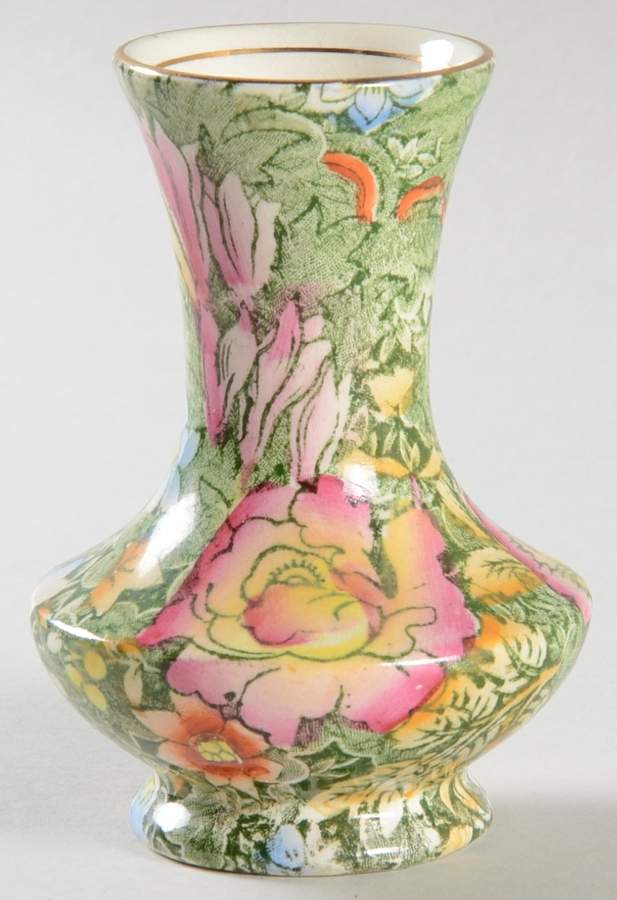 Floral Garden Green 3" Bud Vase by Royal Winton-1