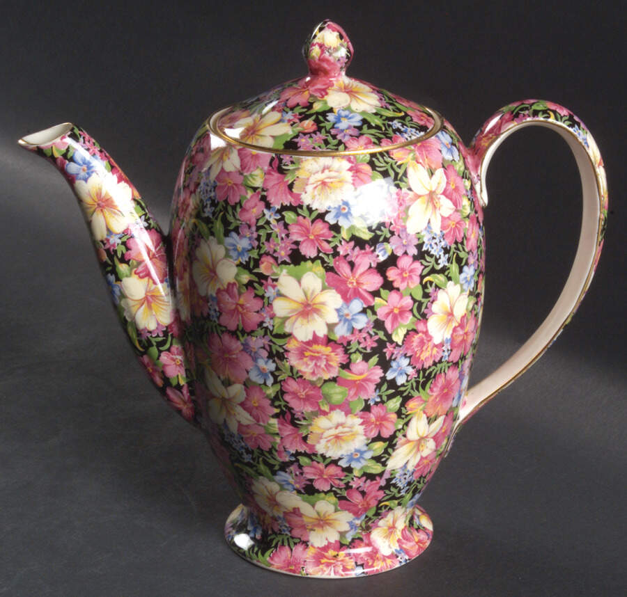 Florence (Disc. 1963) Albans Shape Coffee Pot & Lid by Royal Winton-1