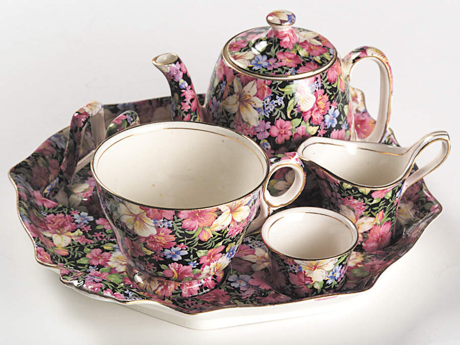 Florence (Disc. 1963) 6-Piece Breakfast Set (Footed Cup) by Royal Winton-1