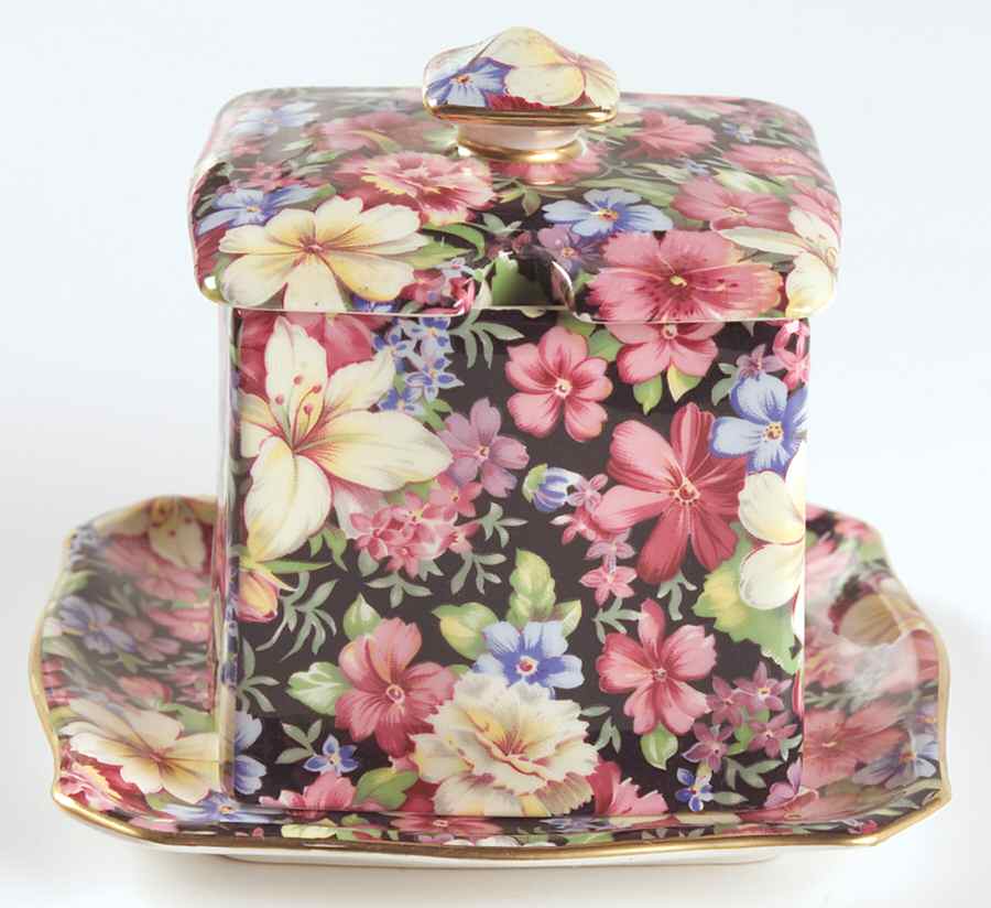 Florence (Earthenware, Circa 1995) Jam/Jelly & Lid W/Underplate by Royal Winton-1