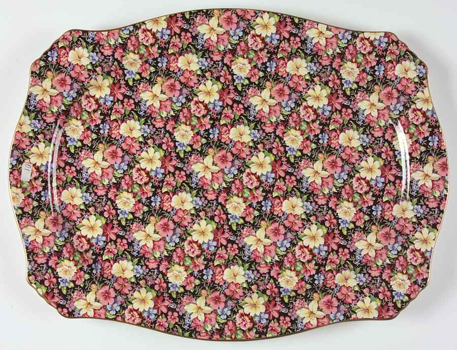 Florence (Earthenware, Circa 1995) 18" Oval Serving Platter by Royal Winton-1
