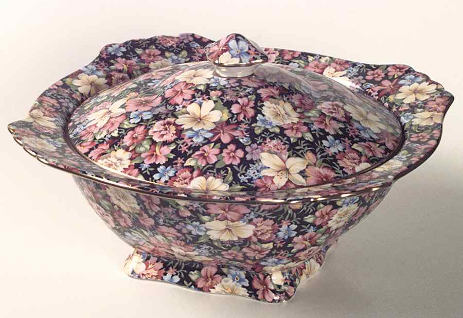Florence (Earthenware, Circa 1995) Square Covered Vegetable by Royal Winton-1