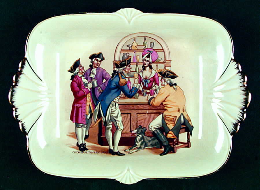 Gainsborough Fan Handle Rectangular Tray by Royal Winton-1