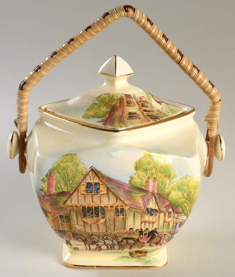 Happy Days Biscuit Barrel & Lid by Royal Winton-1