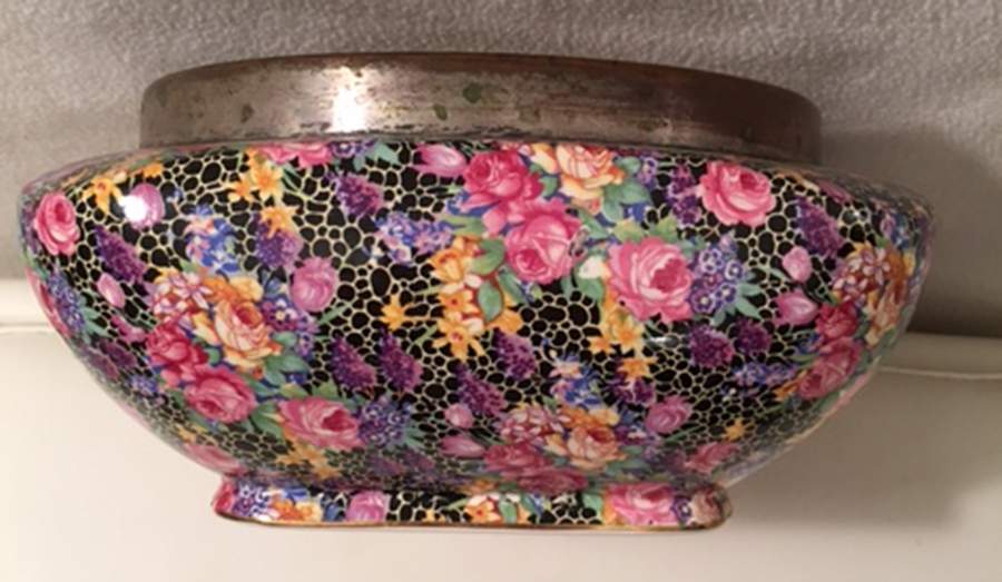 Hazel 7" Salad Serving Bowl W/Metal Rim by Royal Winton-1