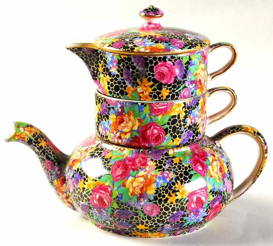 Hazel Mini Teapot Stacking Set (Creamer, Sugar) by Royal Winton-1