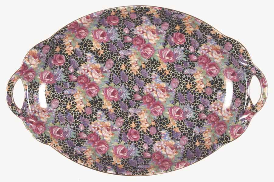 Hazel Handled Malta Shape Oval Tray by Royal Winton-1