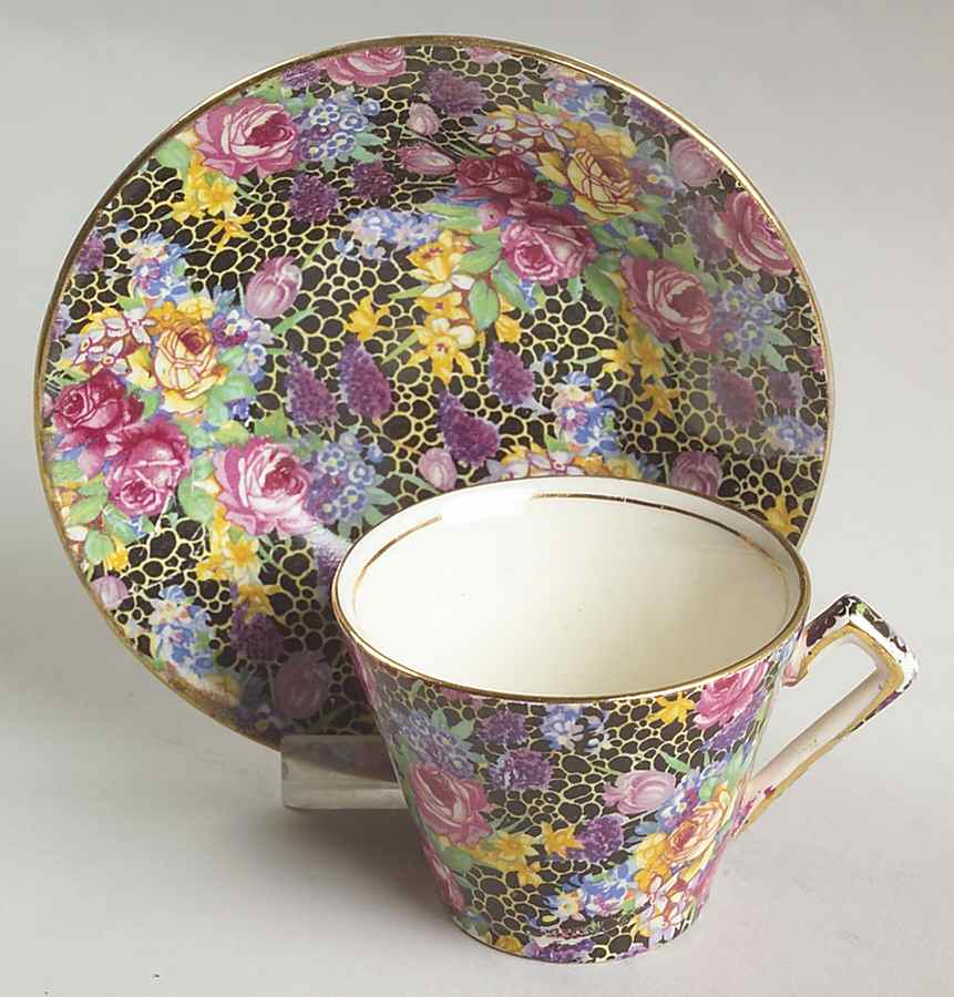 Hazel Flat Demitasse Cup & Saucer Set by Royal Winton-1