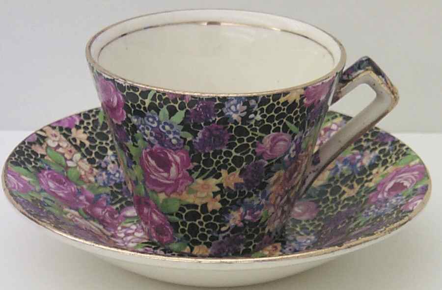 Hazel Flat Demitasse Cup & Saucer Set by Royal Winton-1