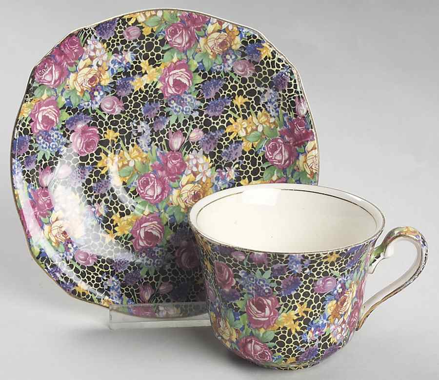 Hazel Flat Cup & Saucer Set by Royal Winton-1