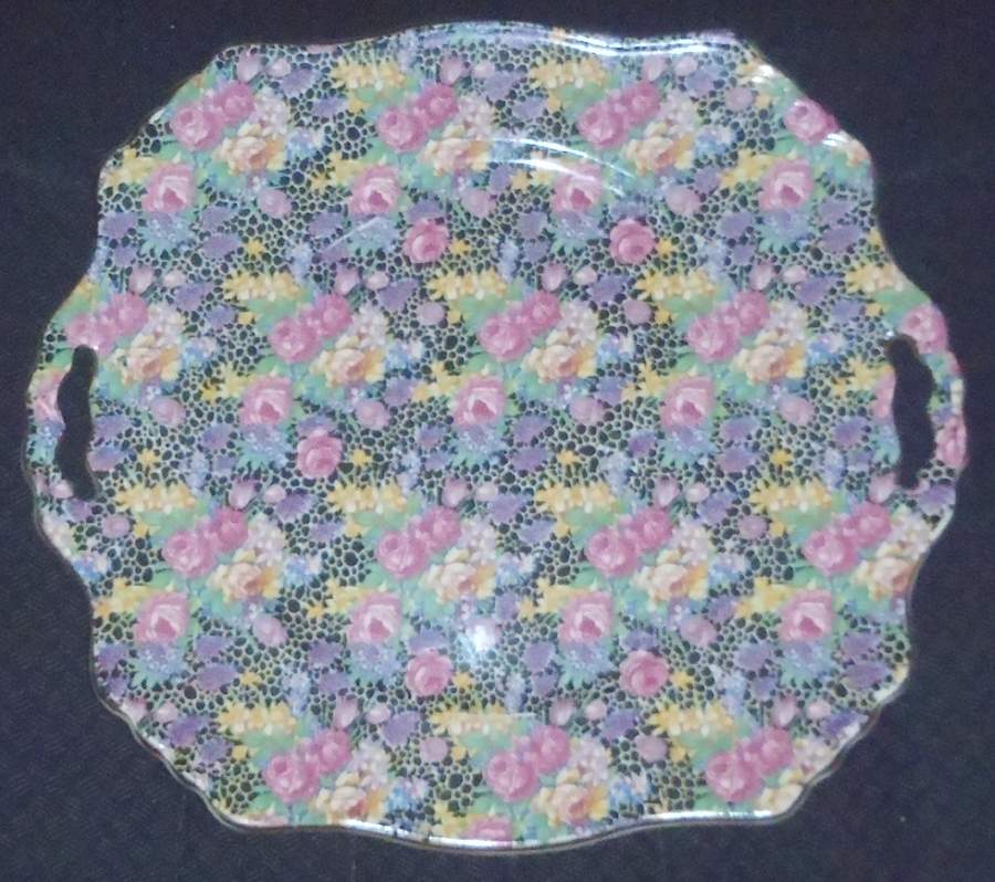 Hazel Square Handled Cake Plate by Royal Winton-1
