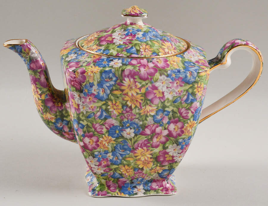 Joyce Lynn (Disc, 1950's) Ascot Teapot & Lid by Royal Winton-1