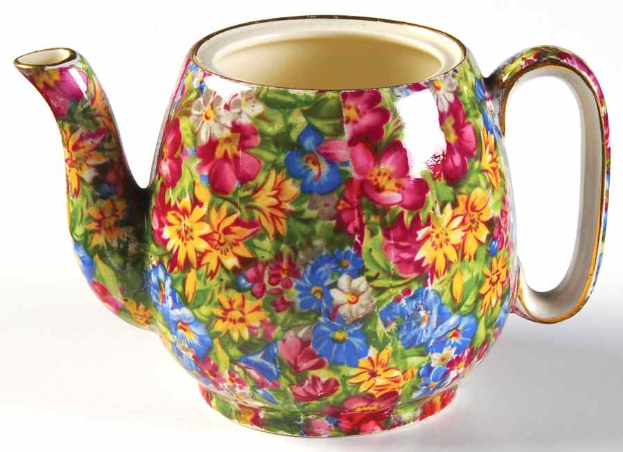 Joyce Lynn (Disc, 1950's) Individual Breakfast Set Teapot-No Lid by Royal Winton-1