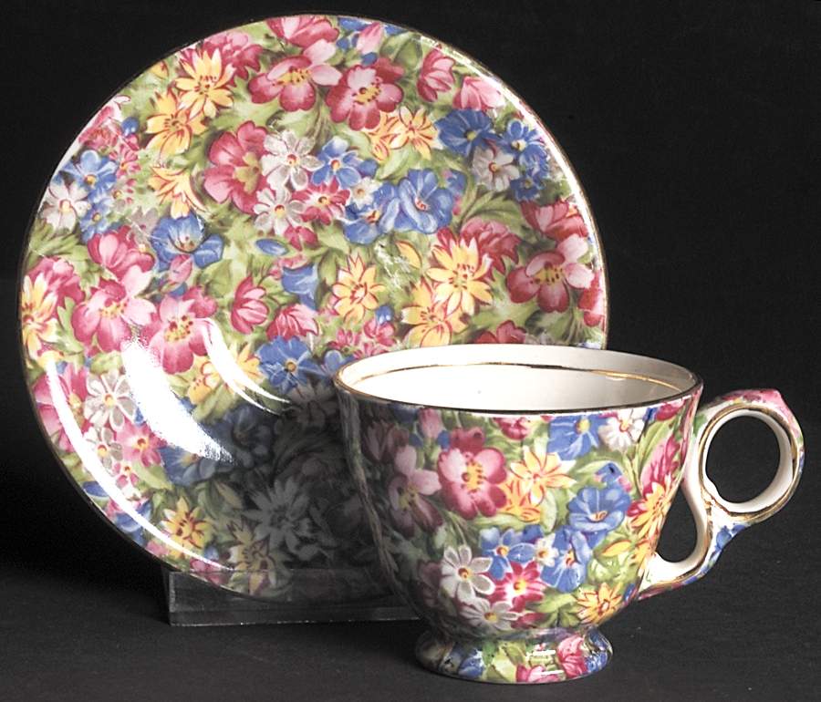 Joyce Lynn (Disc, 1950's) Footed Demitasse Cup & Saucer Set by Royal Winton-1