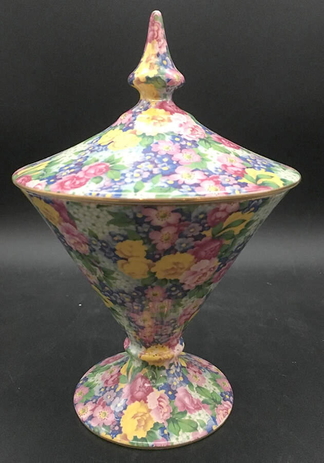 Julia (Disc. 1954) Candy Jar & Lid by Royal Winton-1