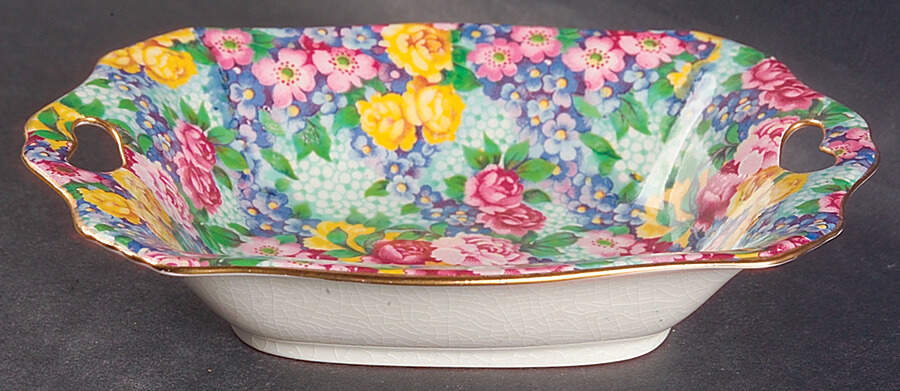 Julia (Disc. 1954) 6" Square Nut Dish by Royal Winton-1