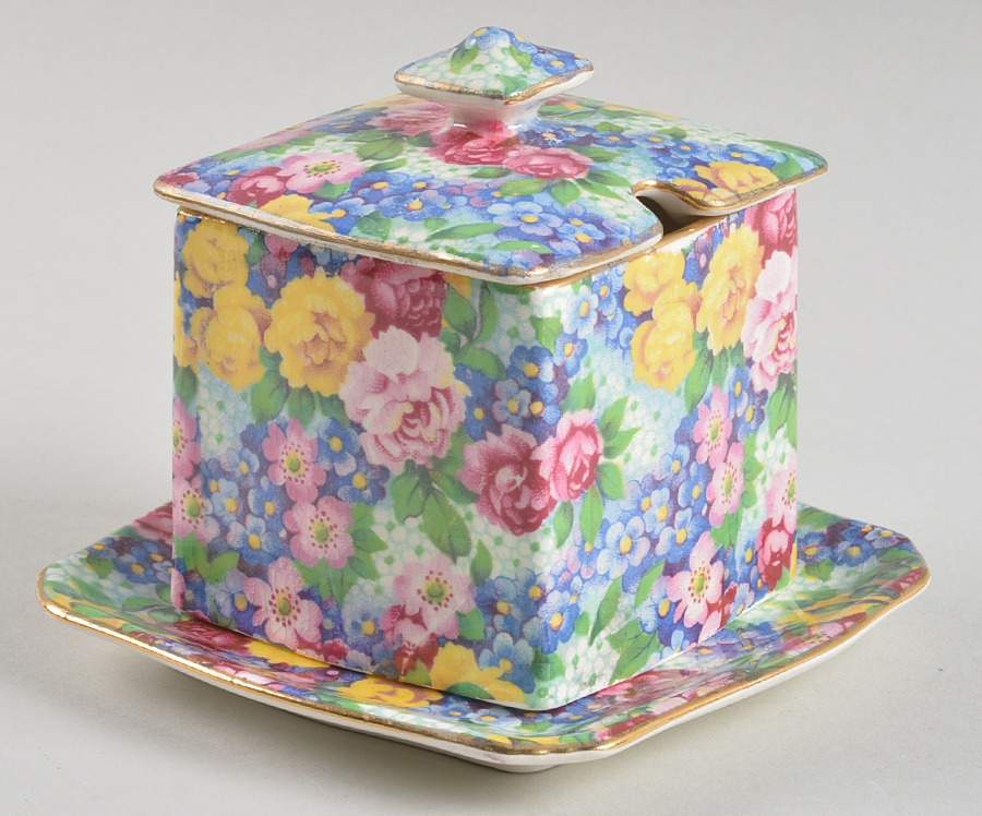 Julia (Disc. 1954) Jam/Jelly & Lid W/Underplate by Royal Winton-1