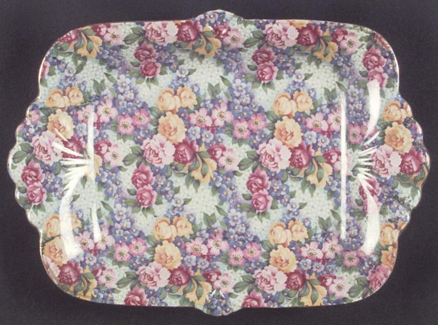 Julia (Disc. 1954) Fan Handle Rectangular Tray by Royal Winton-1