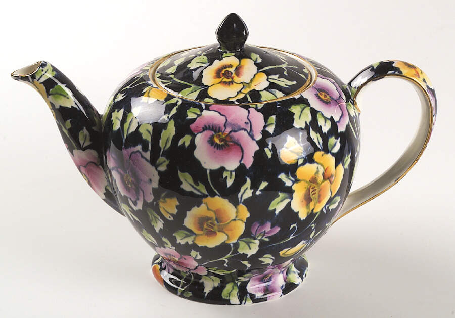 May Festival Cobalt Blue Albans Tea Pot & Lid by Royal Winton-1