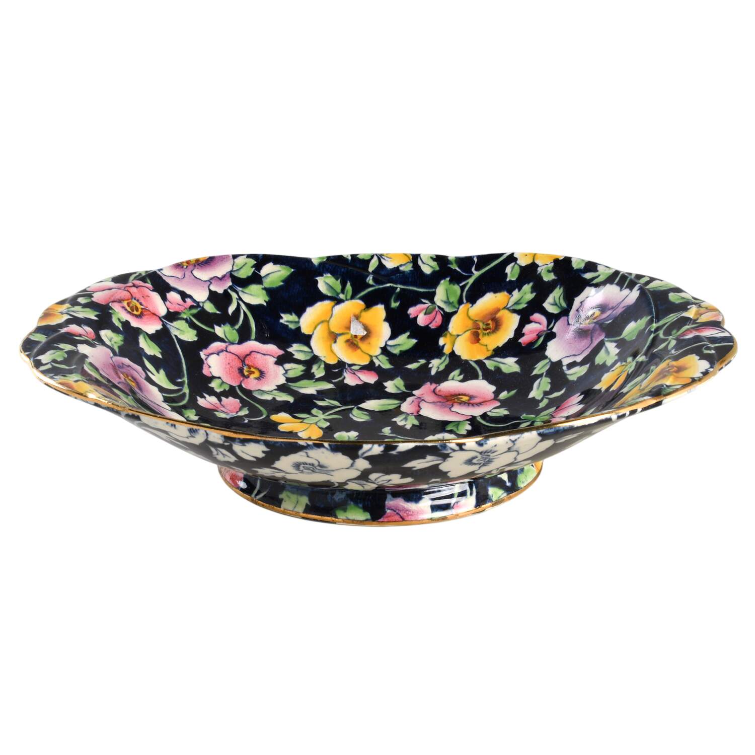 May Festival Cobalt Blue 10" Large Salad Serving Bowl by Royal Winton-1