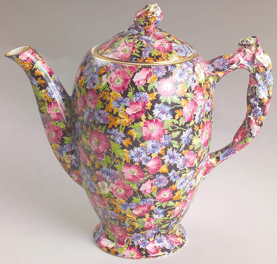 Majestic Older Rosebud Shape Coffee Pot & Lid by Royal Winton-1