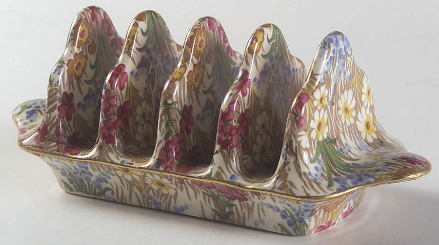 Marguerite (Gold Trim) 4 Slice Toast Server by Royal Winton-1