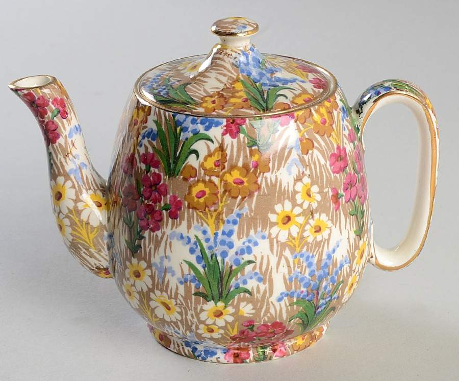 Marguerite (Gold Trim) Countess Teapot & Lid by Royal Winton-1