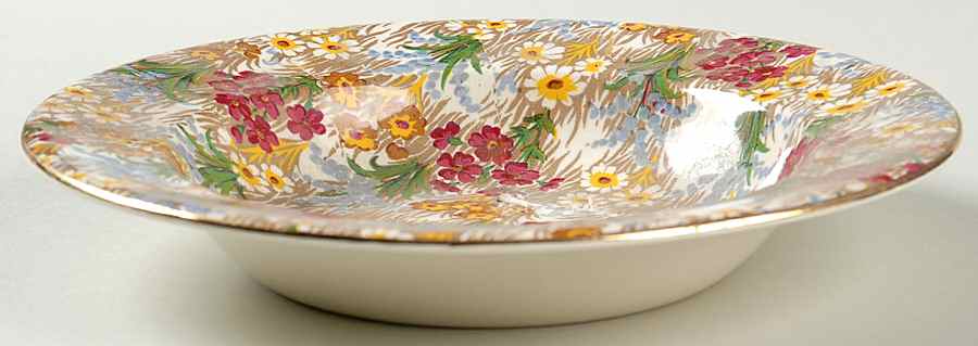 Marguerite (Gold Trim) Rim Soup Bowl by Royal Winton-1