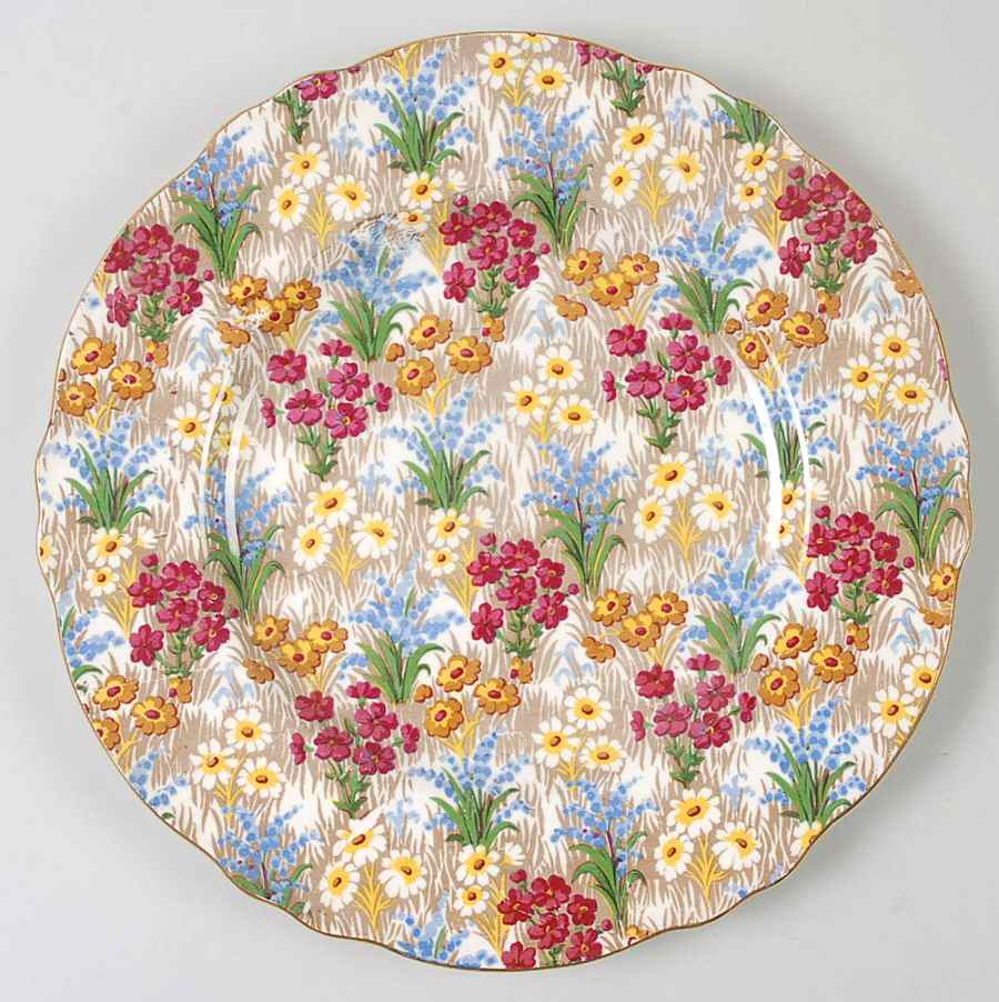 Marguerite (Gold Trim) Dinner Plate by Royal Winton-1